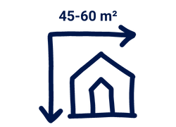 45 bis 60 m²